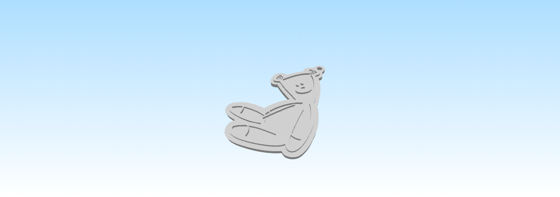 Bear Keychain, Keyholder 3D model