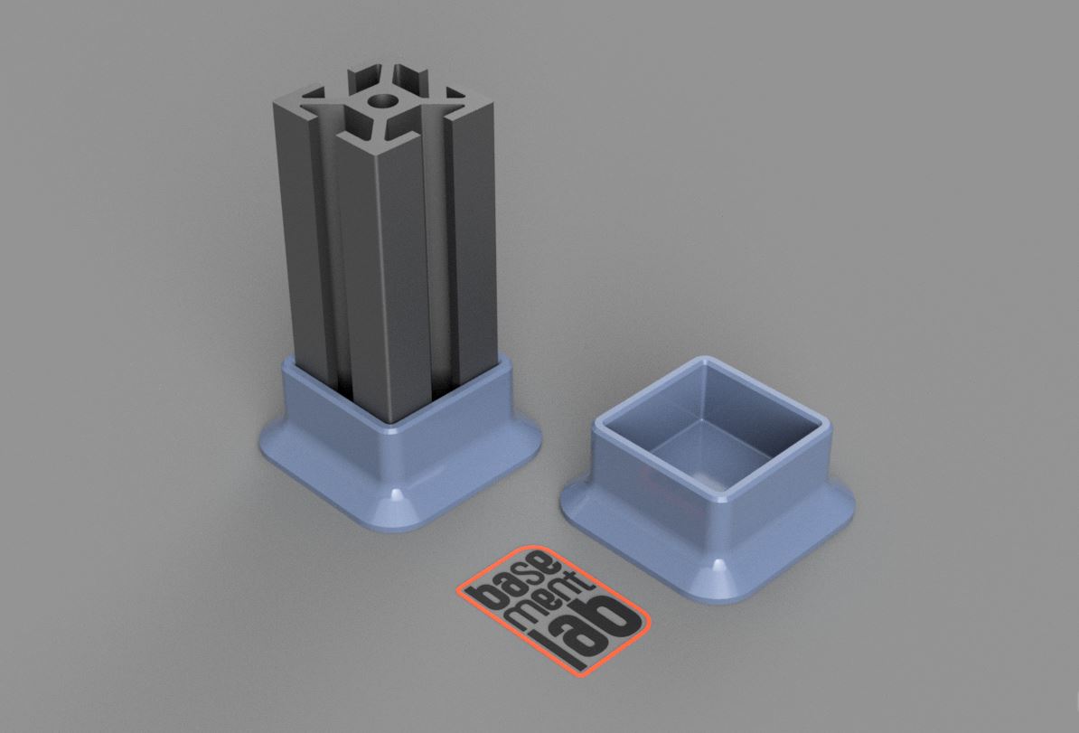 2020 Floor Mount Base Low_ Aluminium Profile