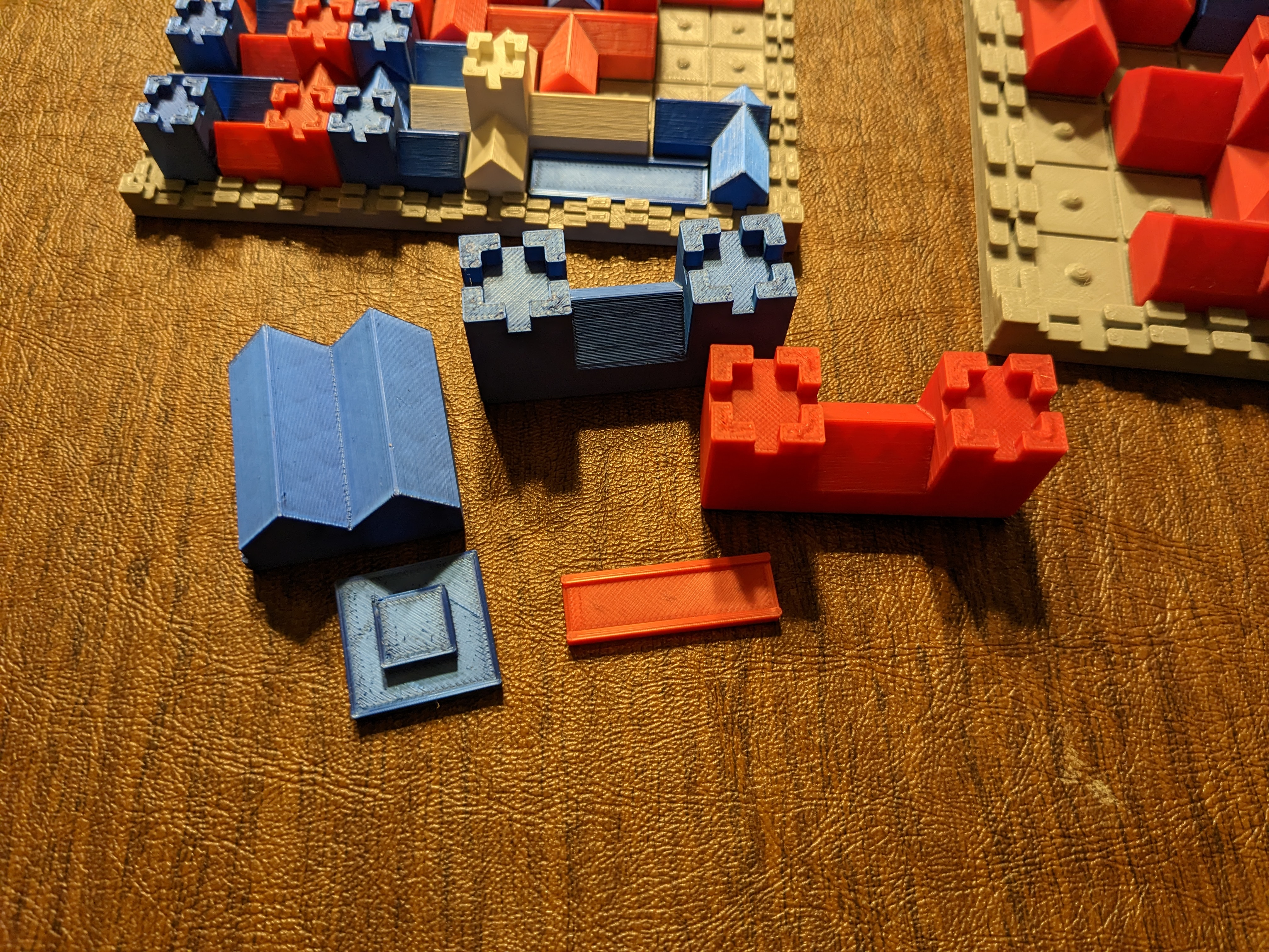 Cathedral Game with taller 2x2 and 3x1 peices