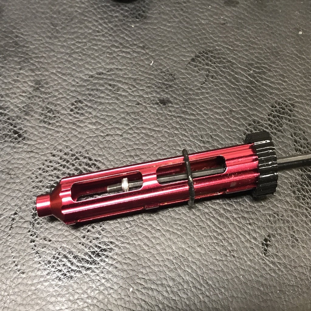 Hex key guide for rebound adjustment knob on Fox Step Cast 32 forks by