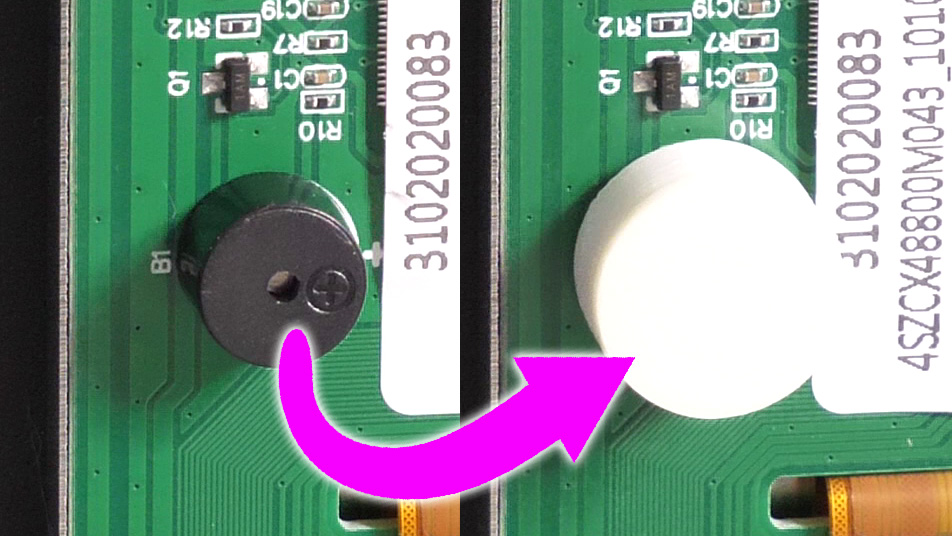 Buzzer cap to reduce the bip noise (2 sizes + a parametric version of the design)