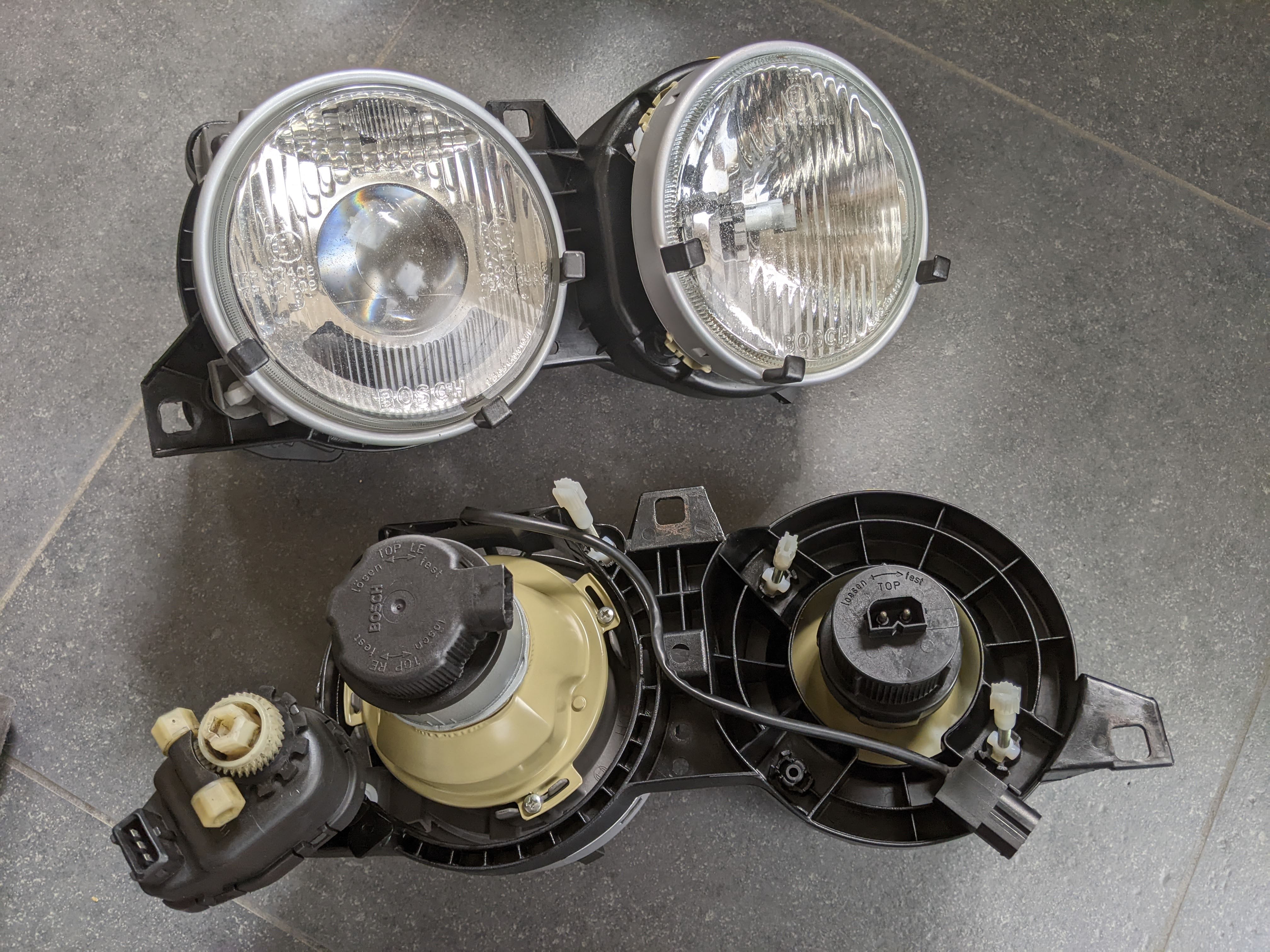 BMW E30 Headlight aim switch bracket (retrofit electrical system) by