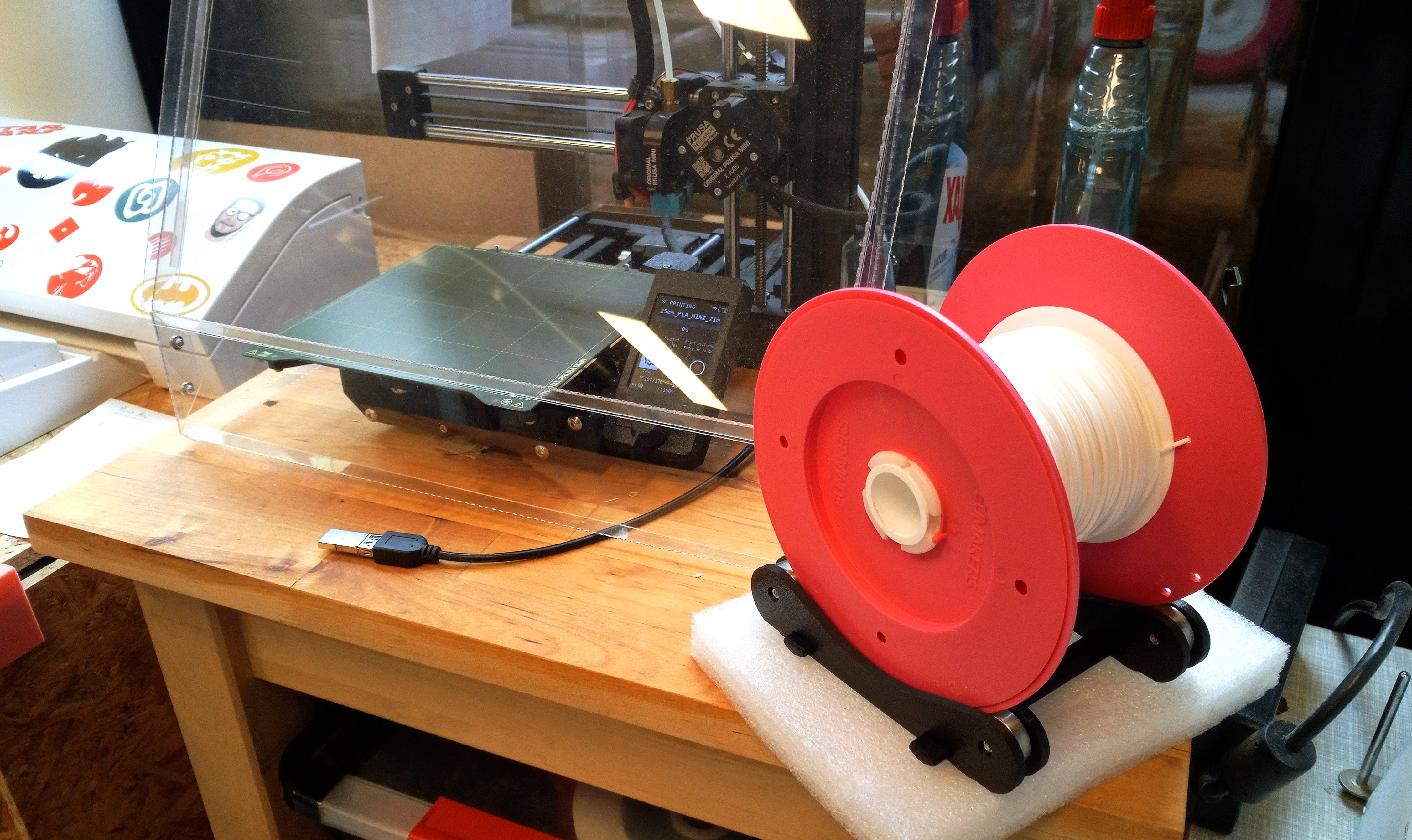 PrusaMini spoolholder extender for Eumakers spools