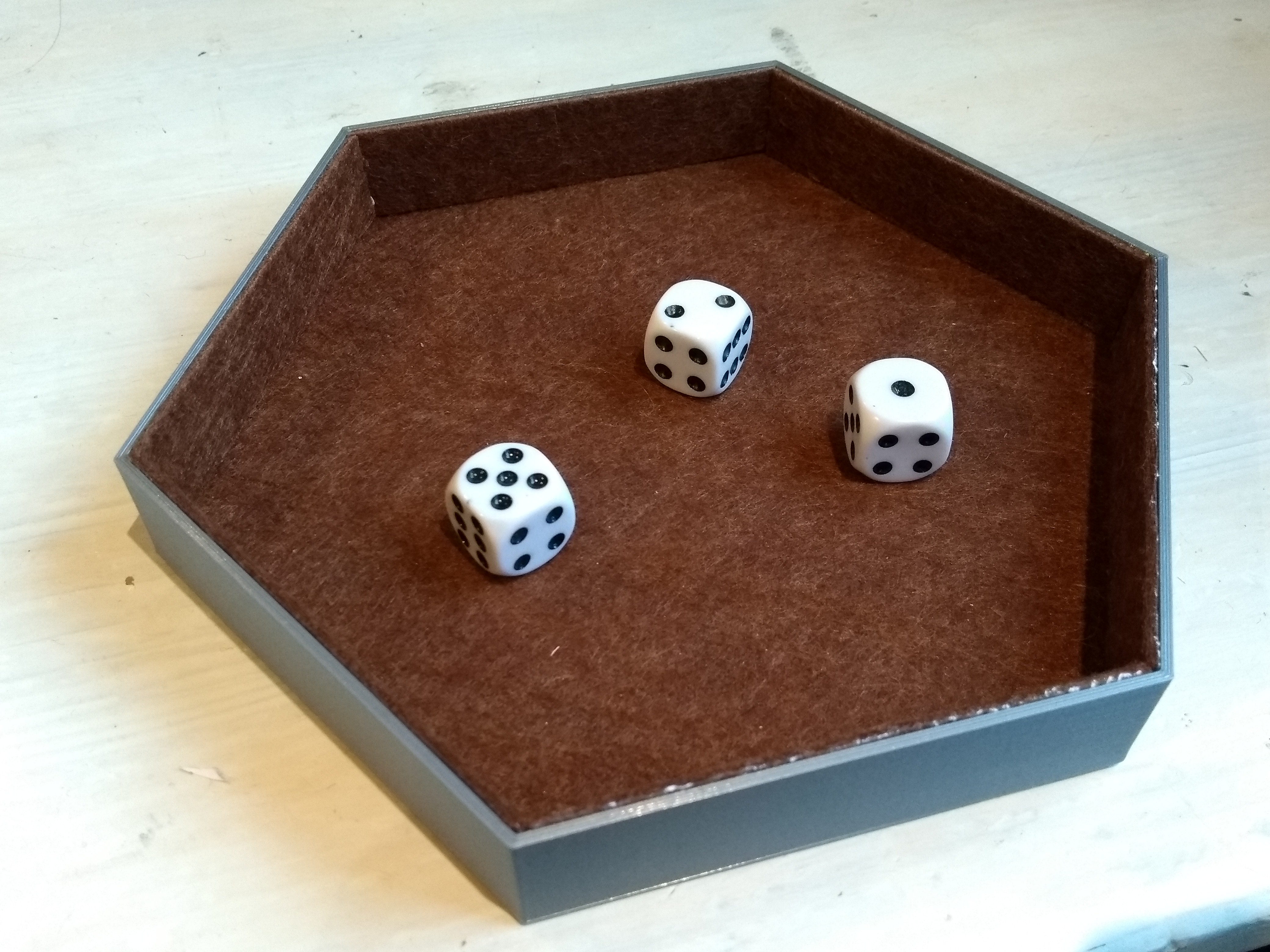 Hexagonal Dice/Catch-All/Generic Tray - Easily Paddable - Maximum Mini Build Area