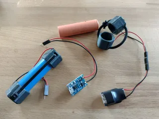 Modular 18650 battery holder / cap