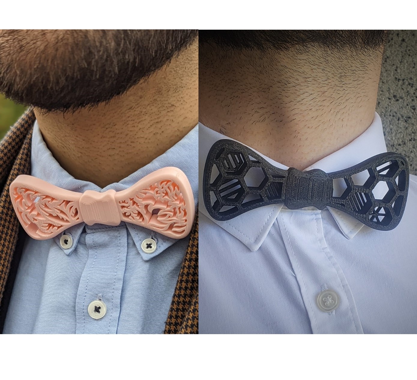 Bowties V2 with necklace fully printable (thorns and honeycombs shapes)