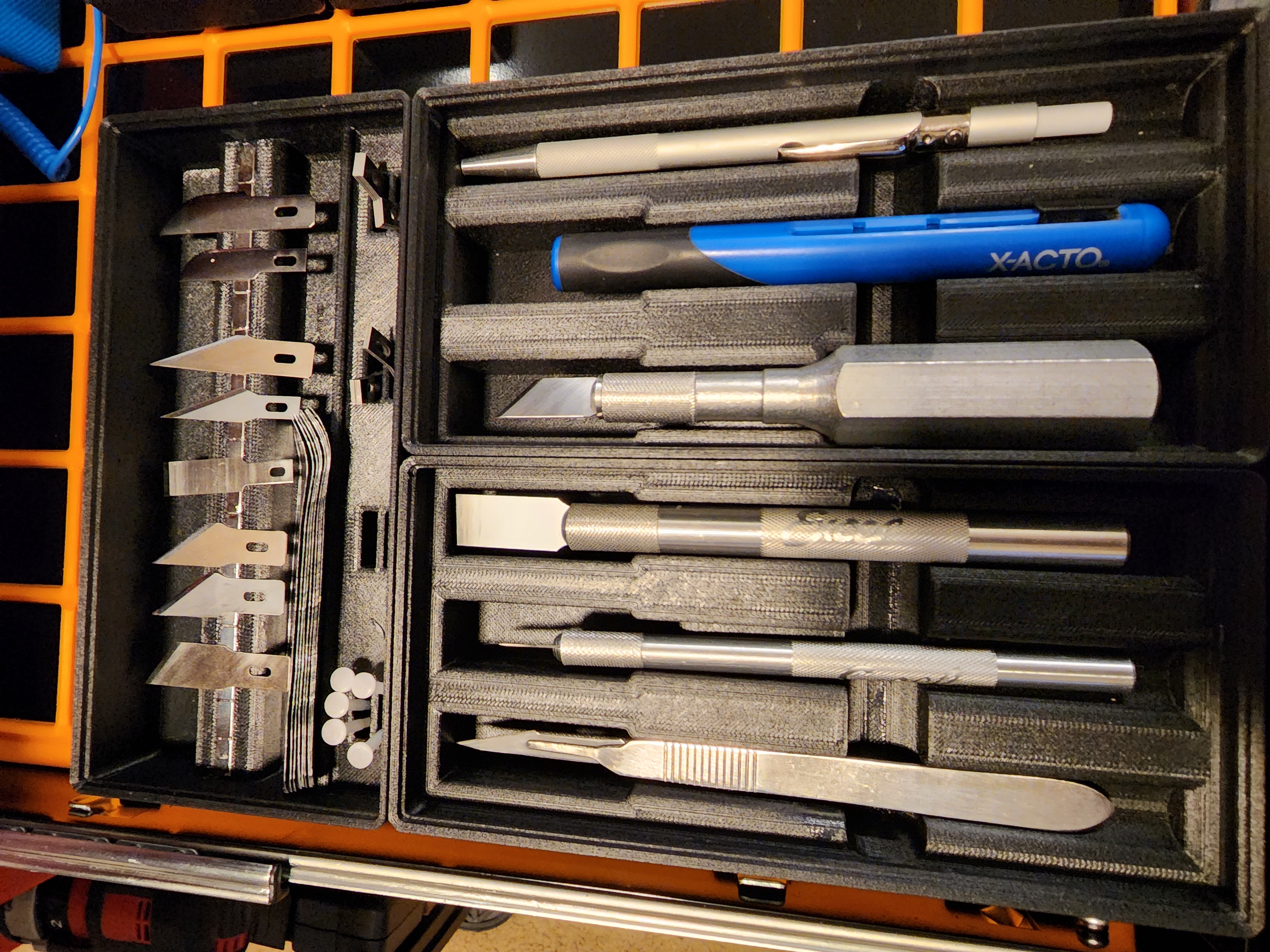 Gridfinity X-Acto and Blade Trays