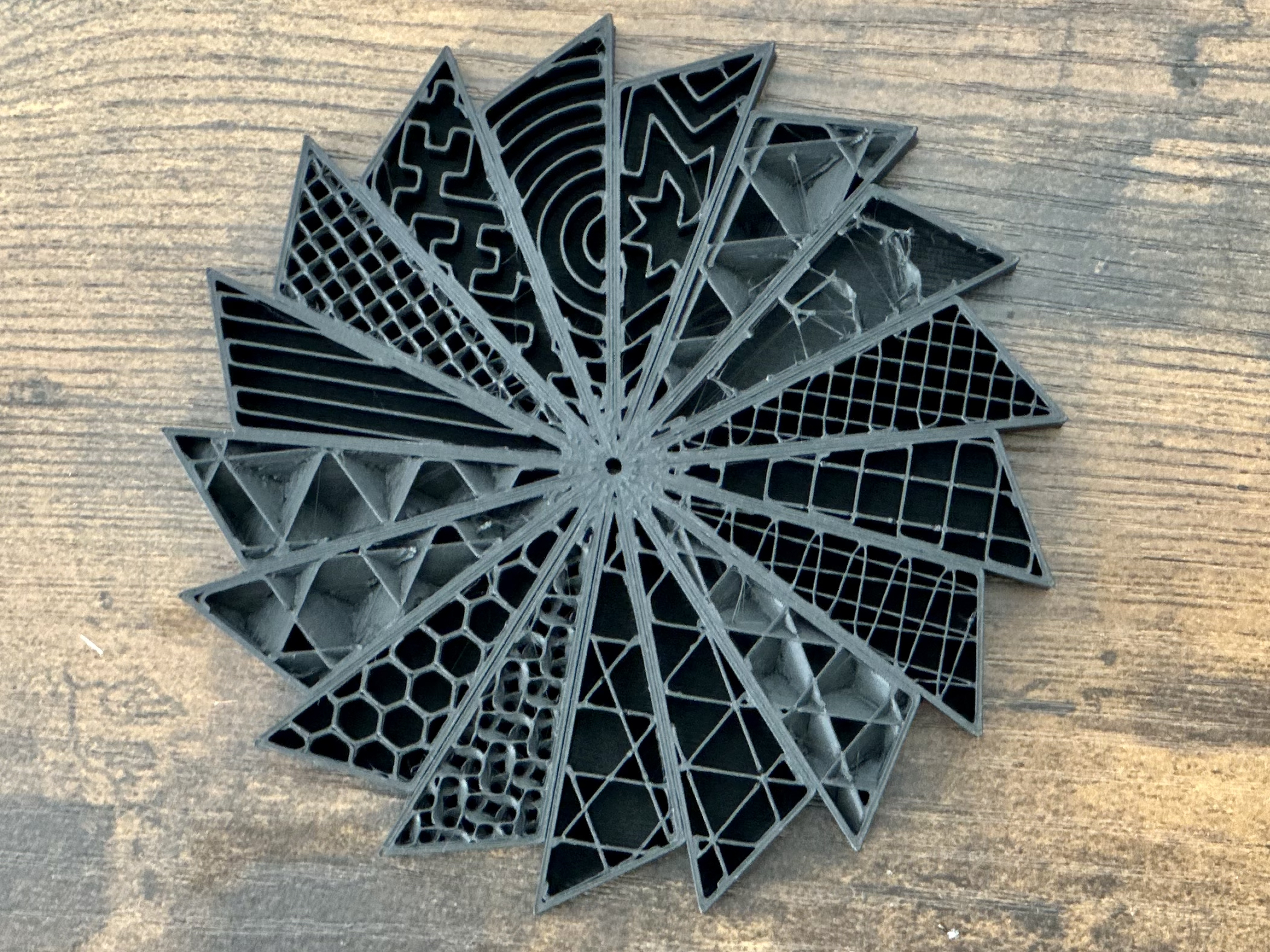 Infill Pattern Sample Card - Prusa Slicer and Bambu Studio