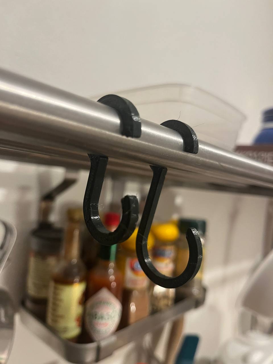 Hooks for kitchen wall shelf Ikea Grundtal