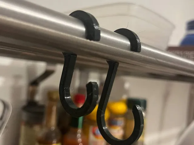 Hooks for kitchen wall shelf Ikea Grundtal