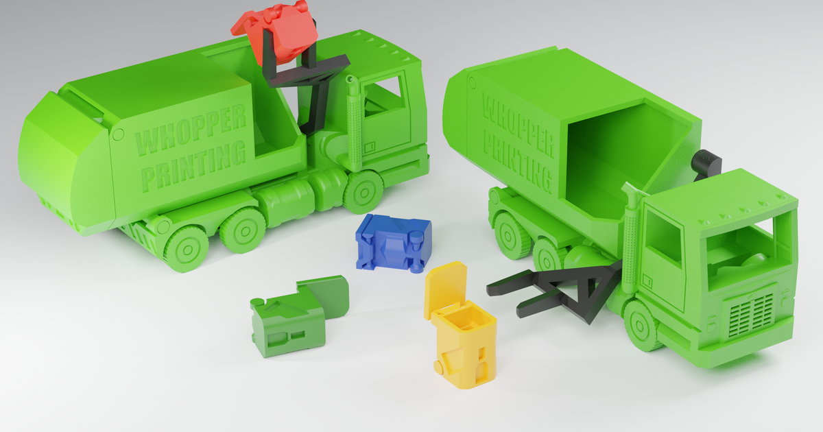 Functional Print-In-Place Garbage Truck by WhopperPrinting, Download free STL  model
