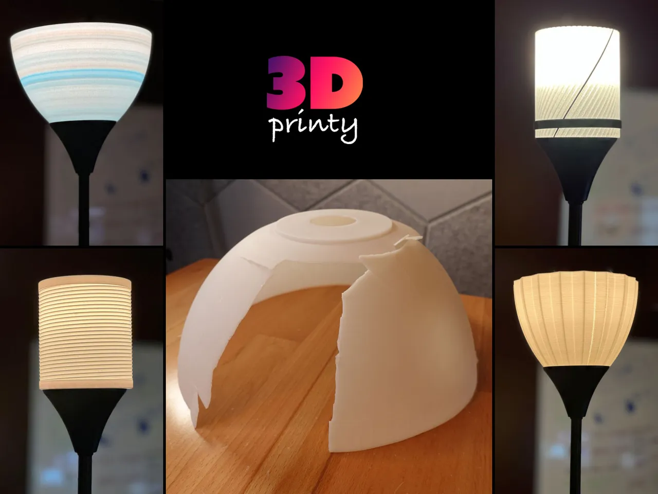 3D Printed Lamp Shades Made From PLA