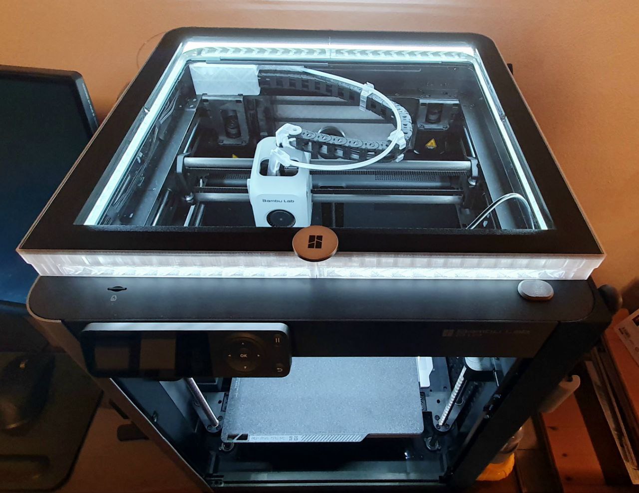 Bambu Lab X1 and P1P LED Shield Ventilated Top Glass Riser 3D model thumbnail