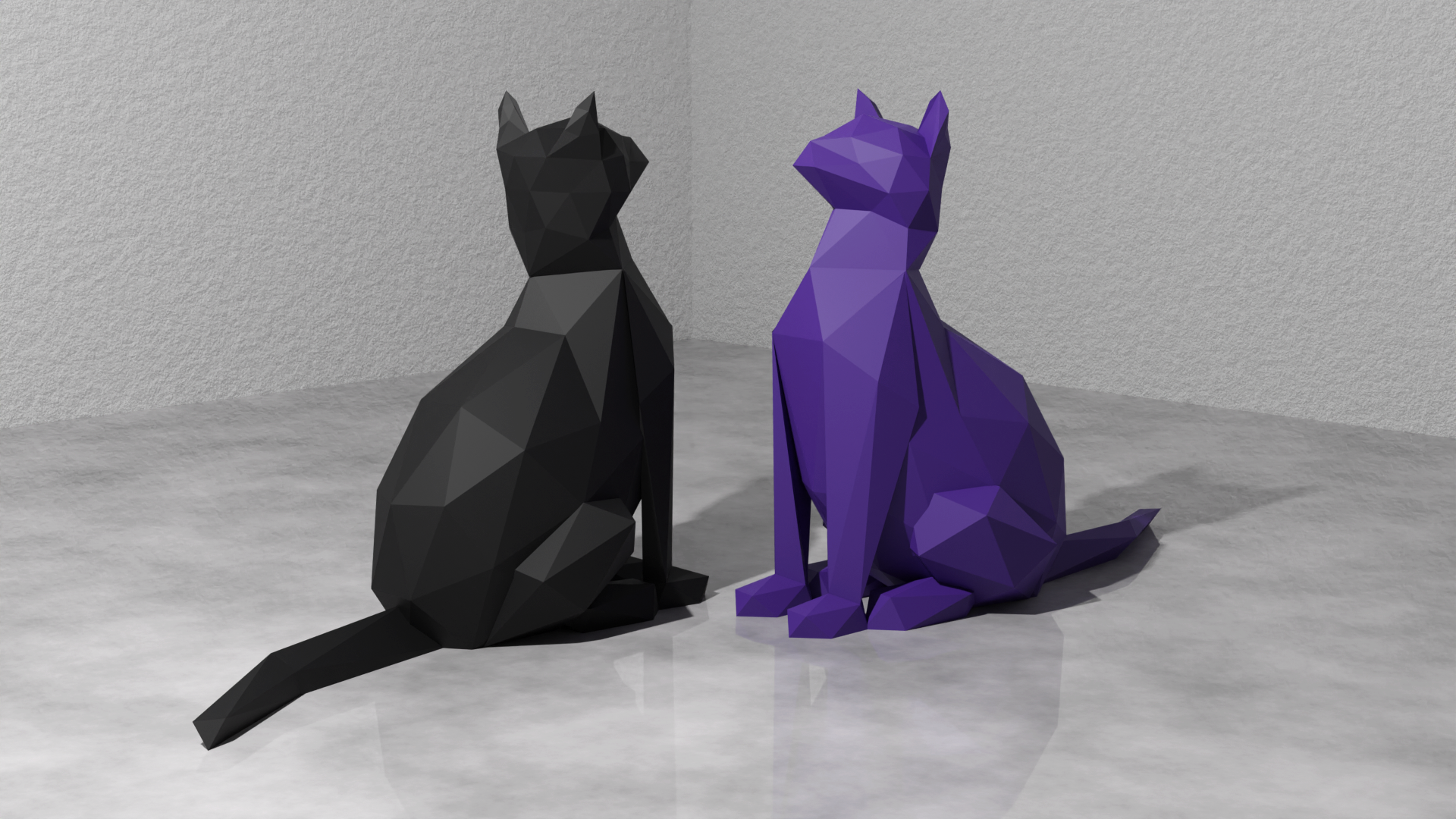 Low Poly Kitty Cat 3D model thumbnail