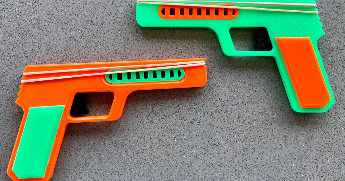 Rubber band gun (loom pistol) by Luis M. Gallardo D. Download free