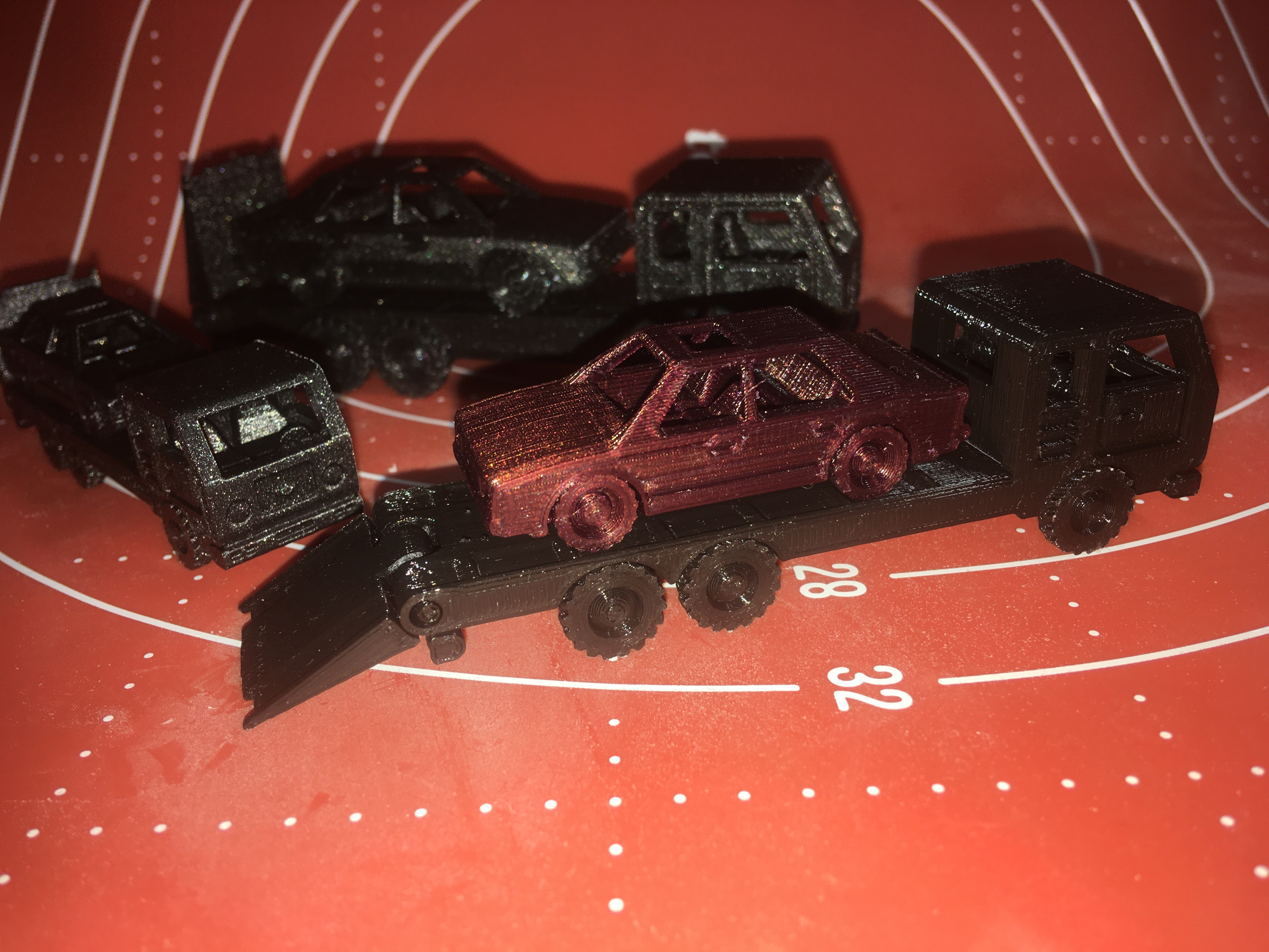 Mini car - Tow truck - printed in one piece without supports