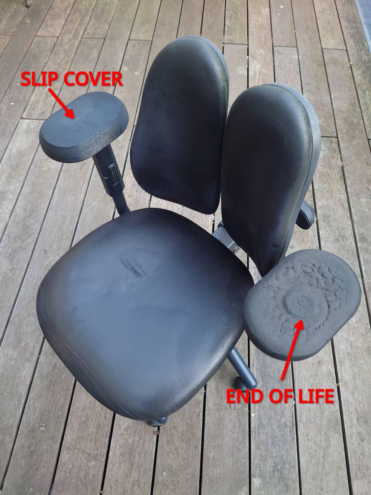 Slip cover for office chair arm rest (Rohde Grahl - Duo back)
