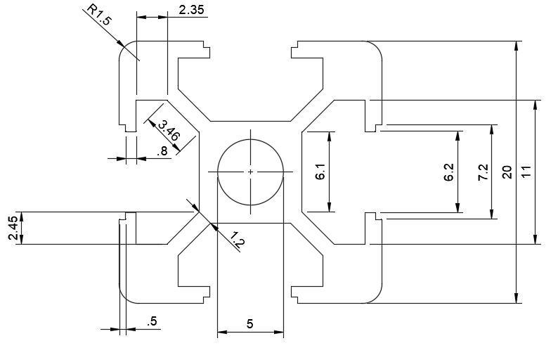 20x20 Extrusion PROFILE