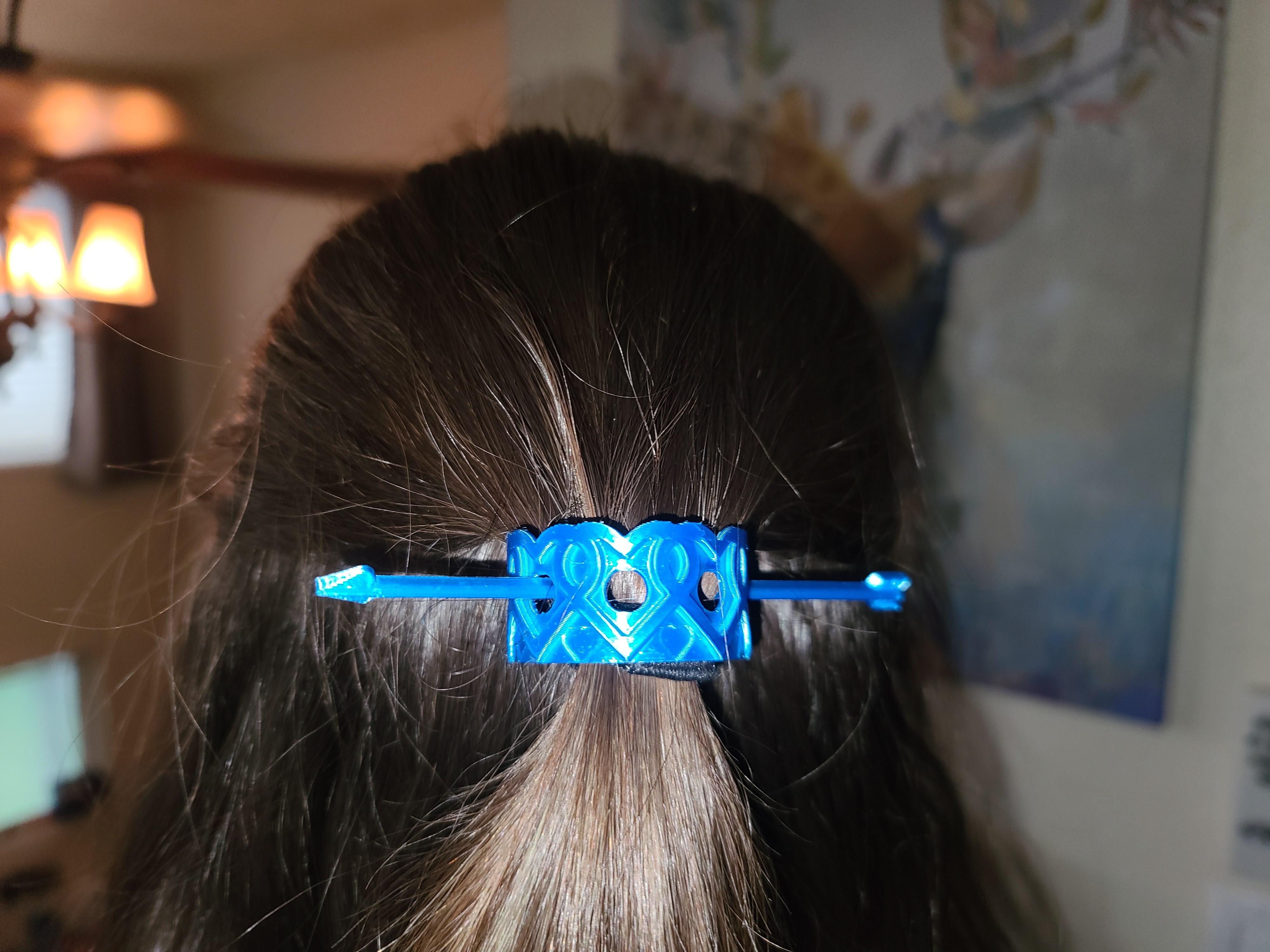 Valentines Day Ponytail Ring with Arrow Pin