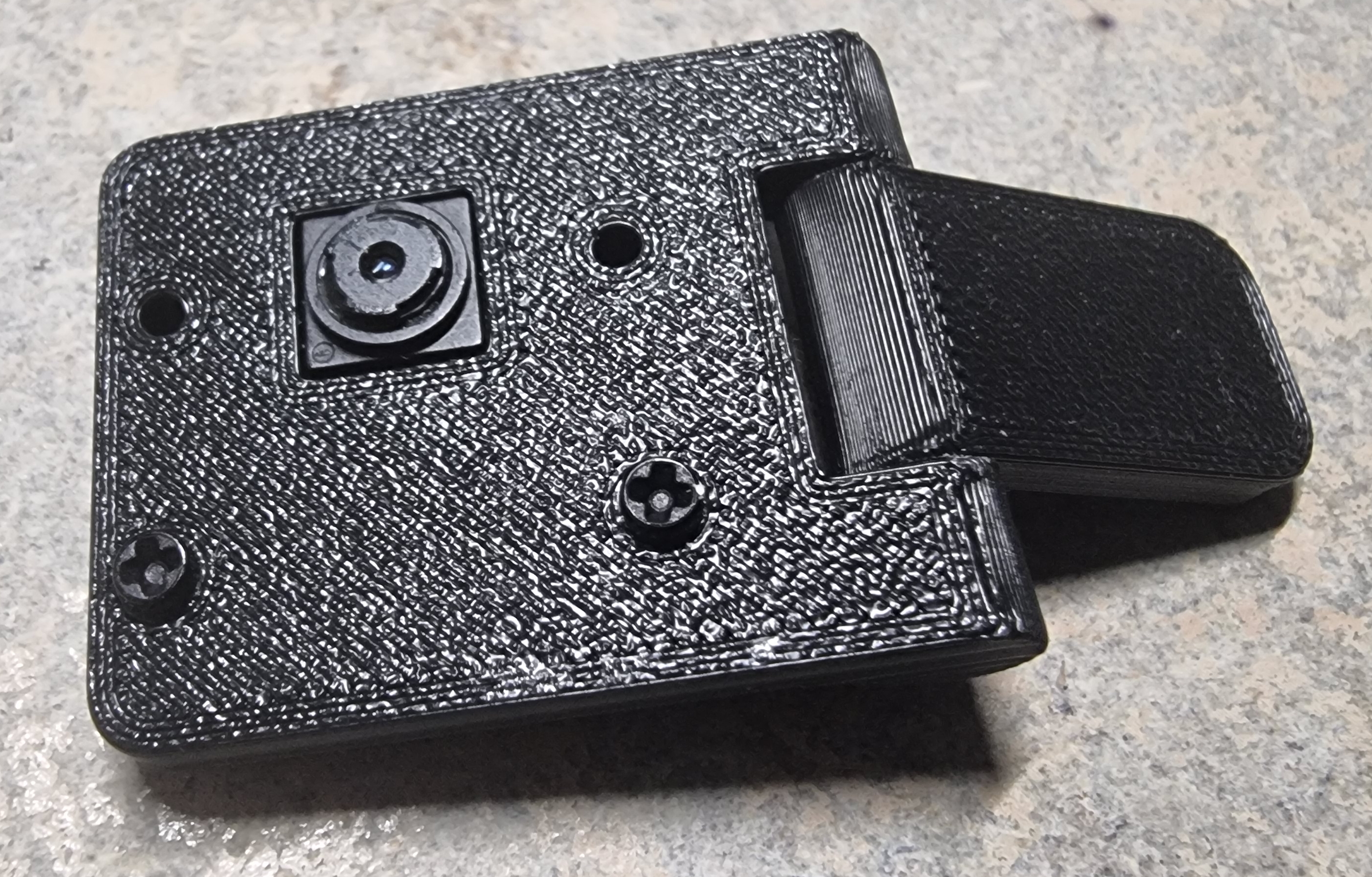 Print in place hinged bracket for Raspberry Pi Cameras