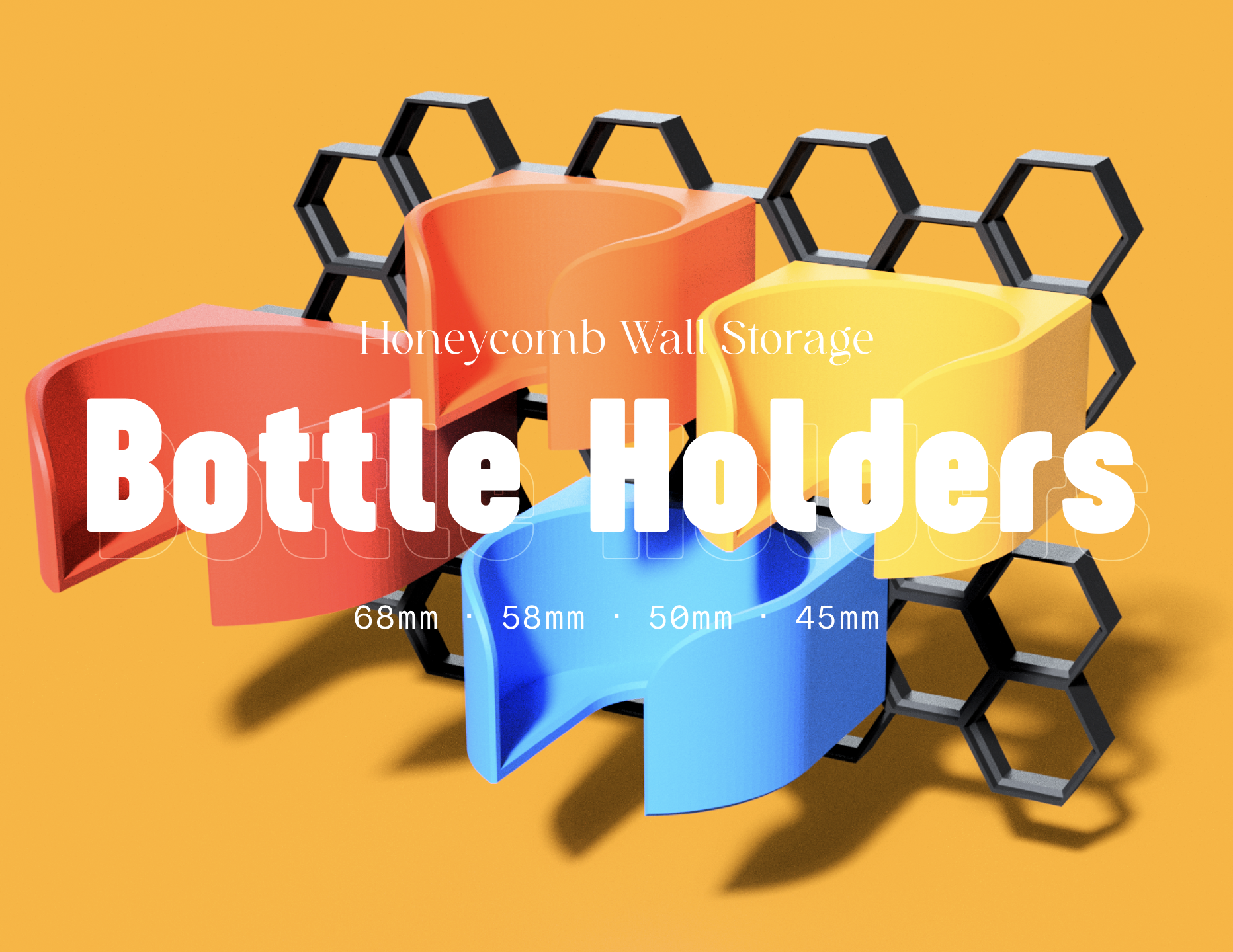 Bottle Holders for Honeycomb Storage Wall