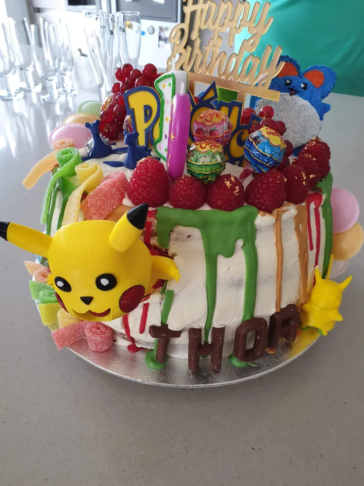Archivo STL cake topper Feliz Cumpleaños Pokemon 🍰・Plan