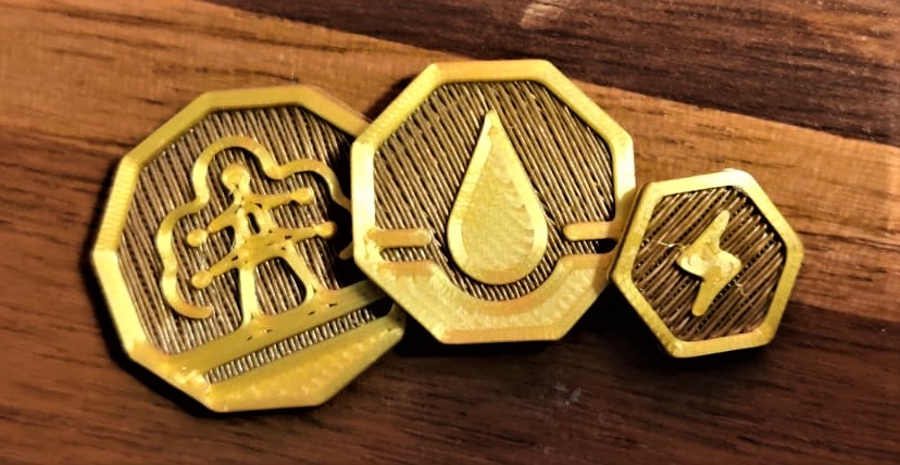 Coins for barrage / Wasserkraft boardgame