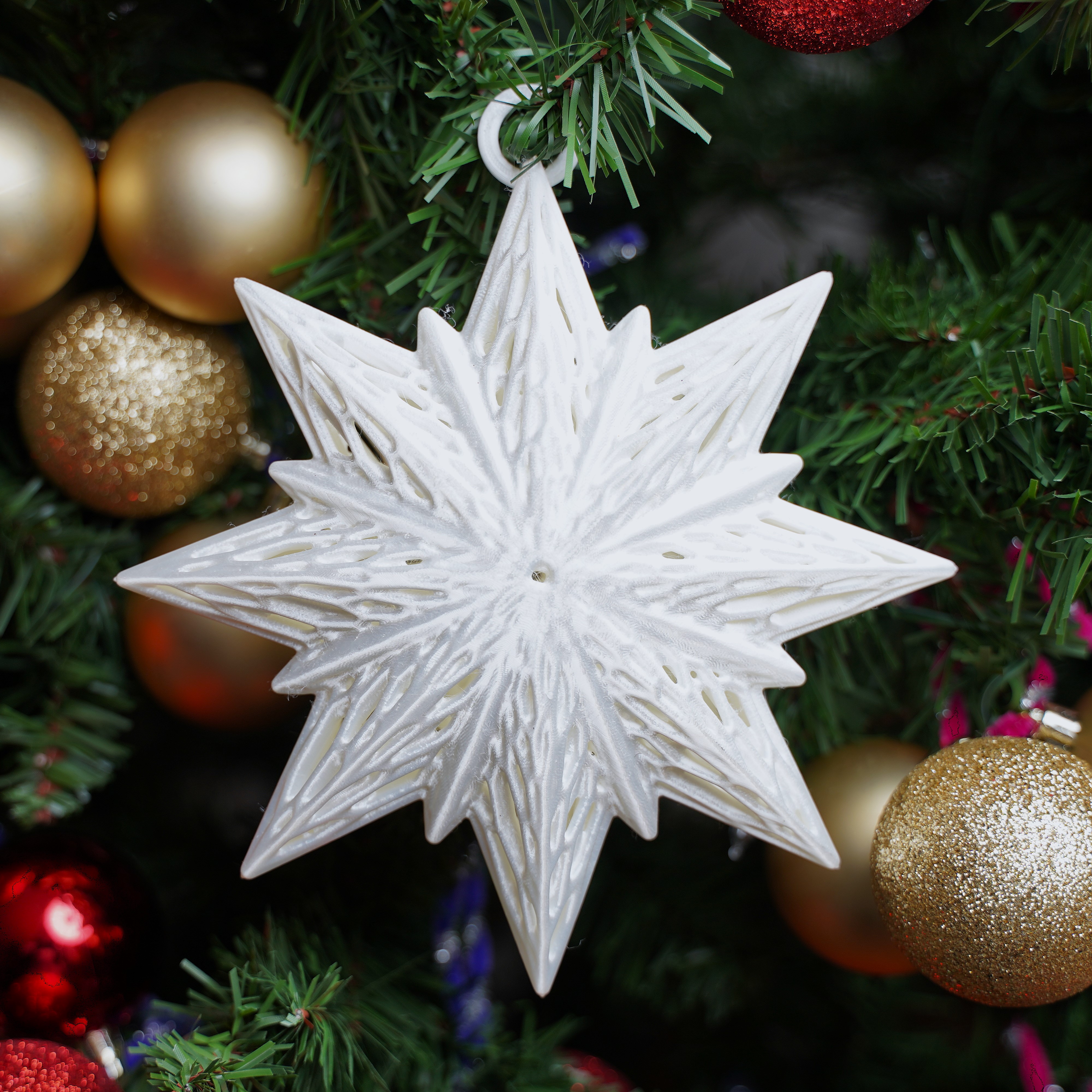 Voronoi Tree Star Ornaments