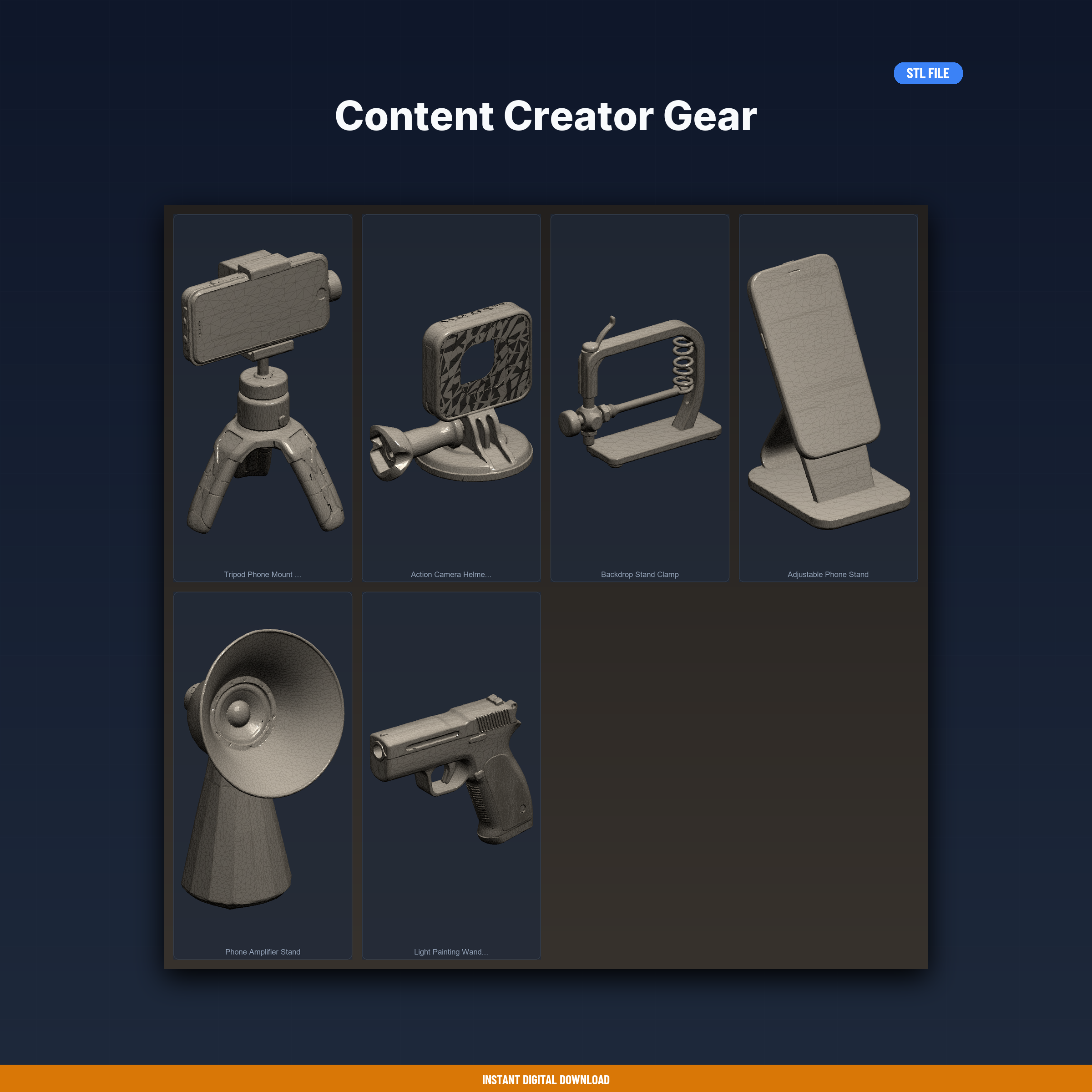 Content Creator Gear - 6-Model STL Bundle