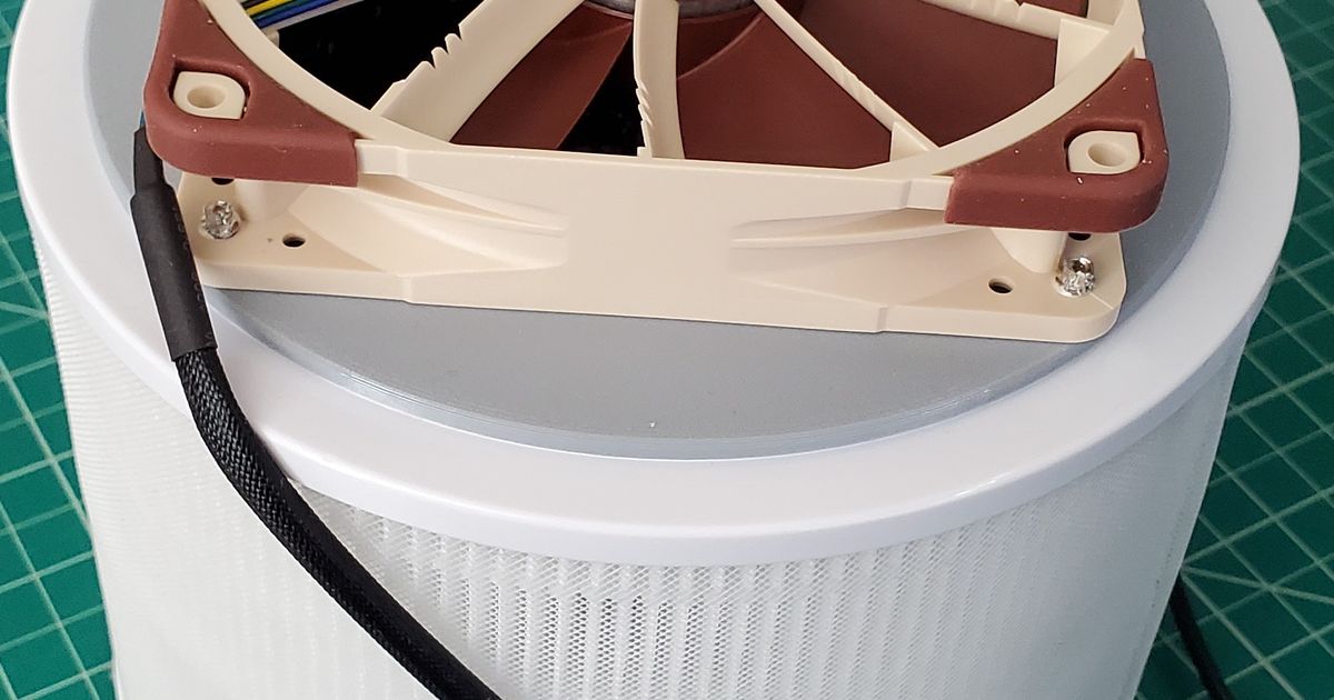 DIY HEPA Air Filter for 120mm PC Fan by Greymanx Download free STL model