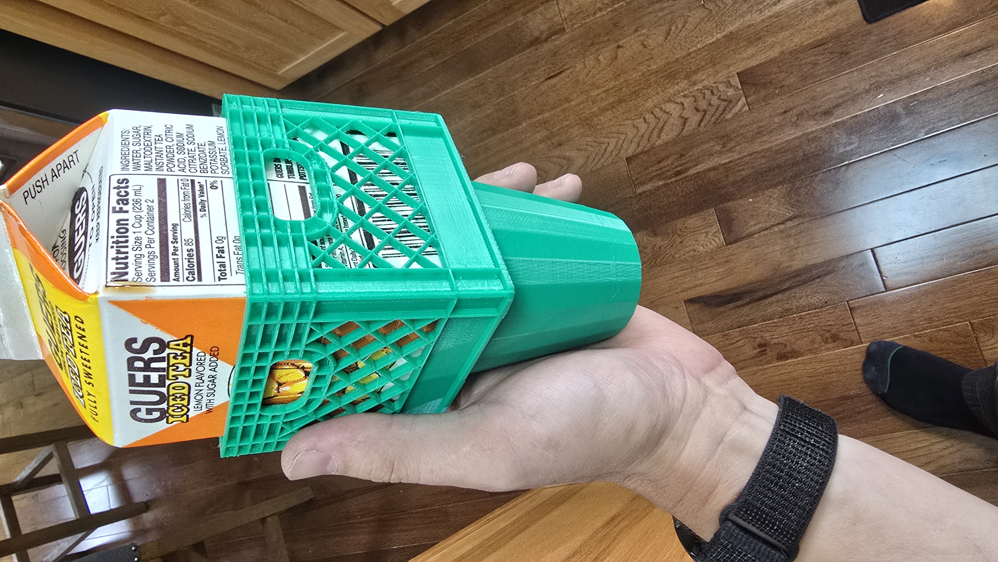 Cupholder Milk Crate Adaptor 3D model thumbnail