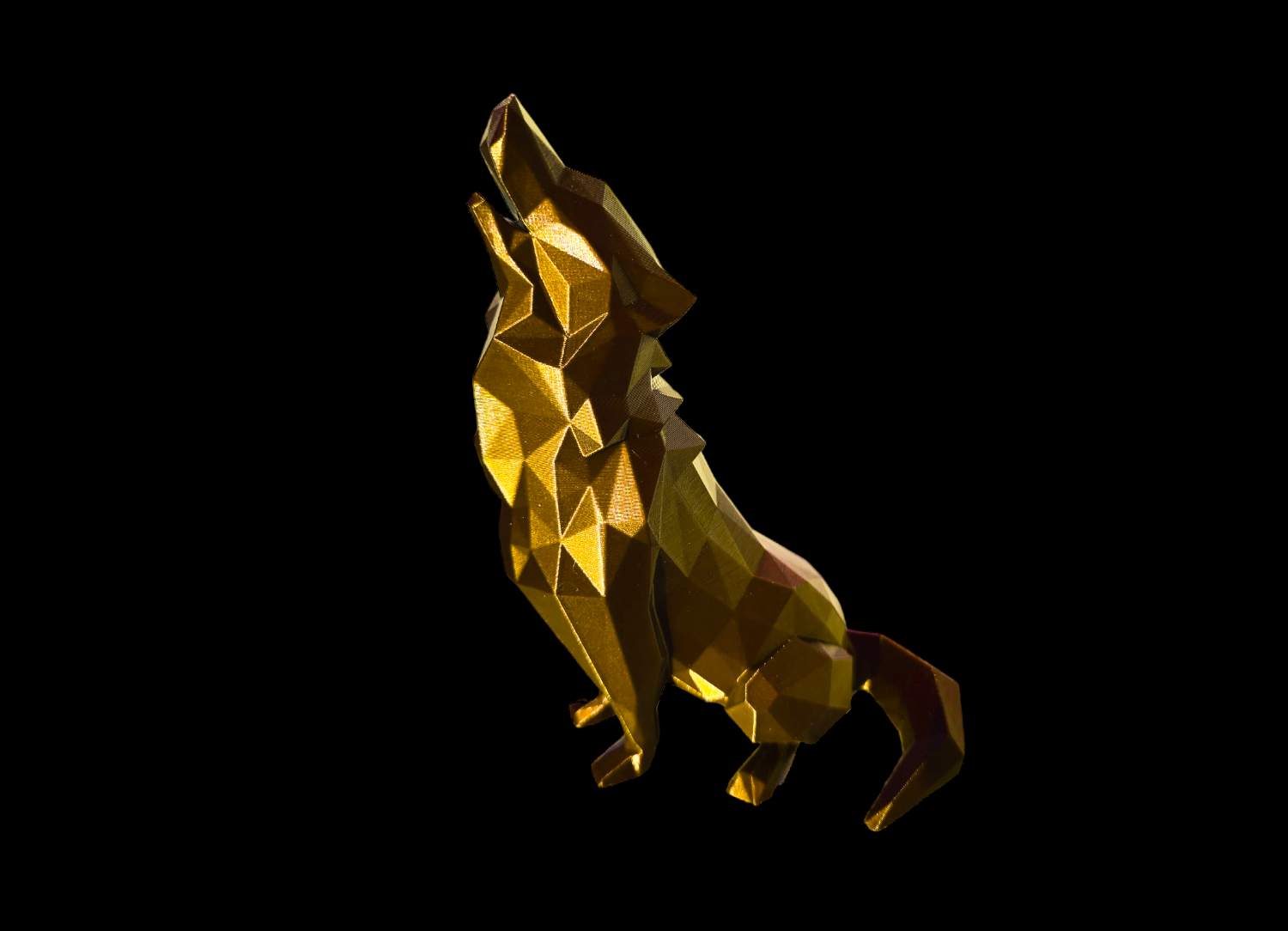 Low Poly Howling Wolf 2.0 (Decoration)(No Supports!) FIXED — thumbnail 5