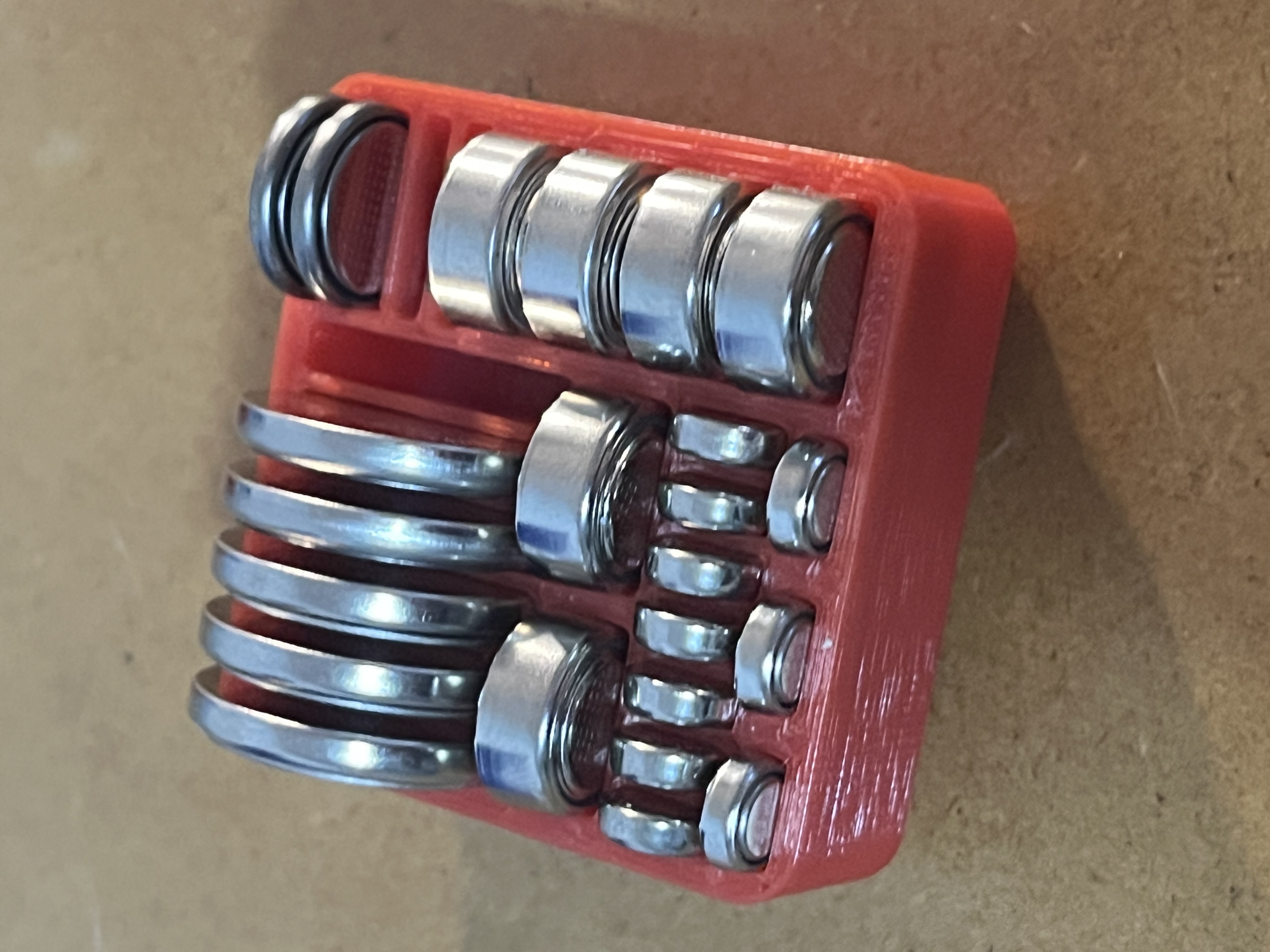 Gridfinity nDevr Coin Battery Holder