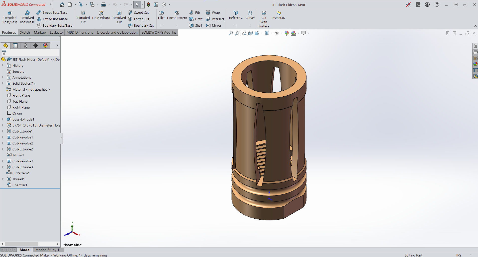 NERF Flash Hider/Thread Protector (JET Thread) by Daedalus | Download ...
