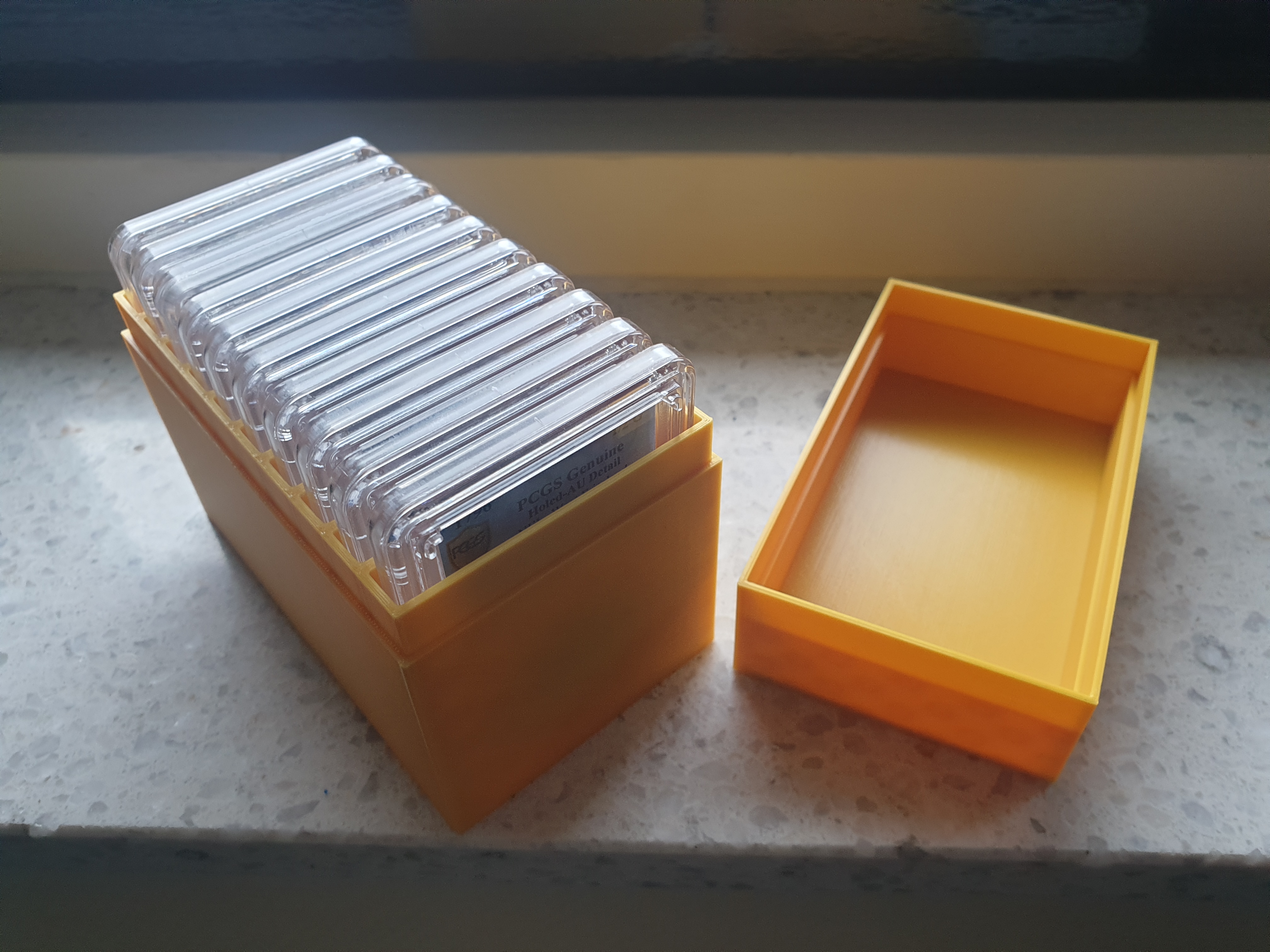 Box for holding slabbed coins