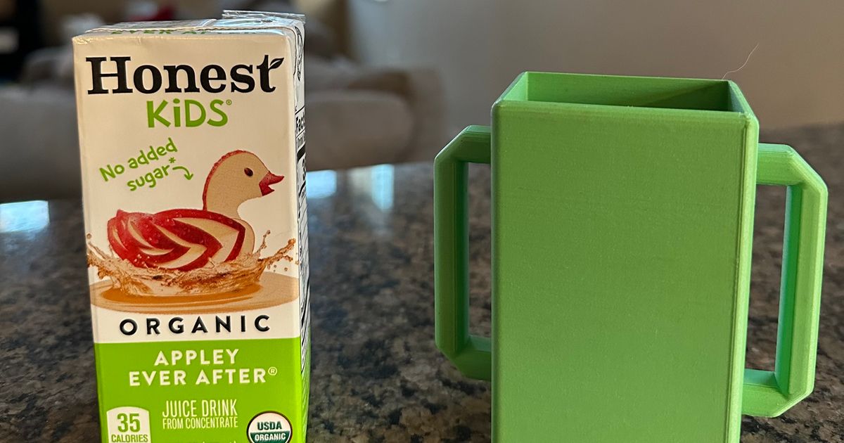 Juice Box Holder with Handles by Mistborn Download free STL model