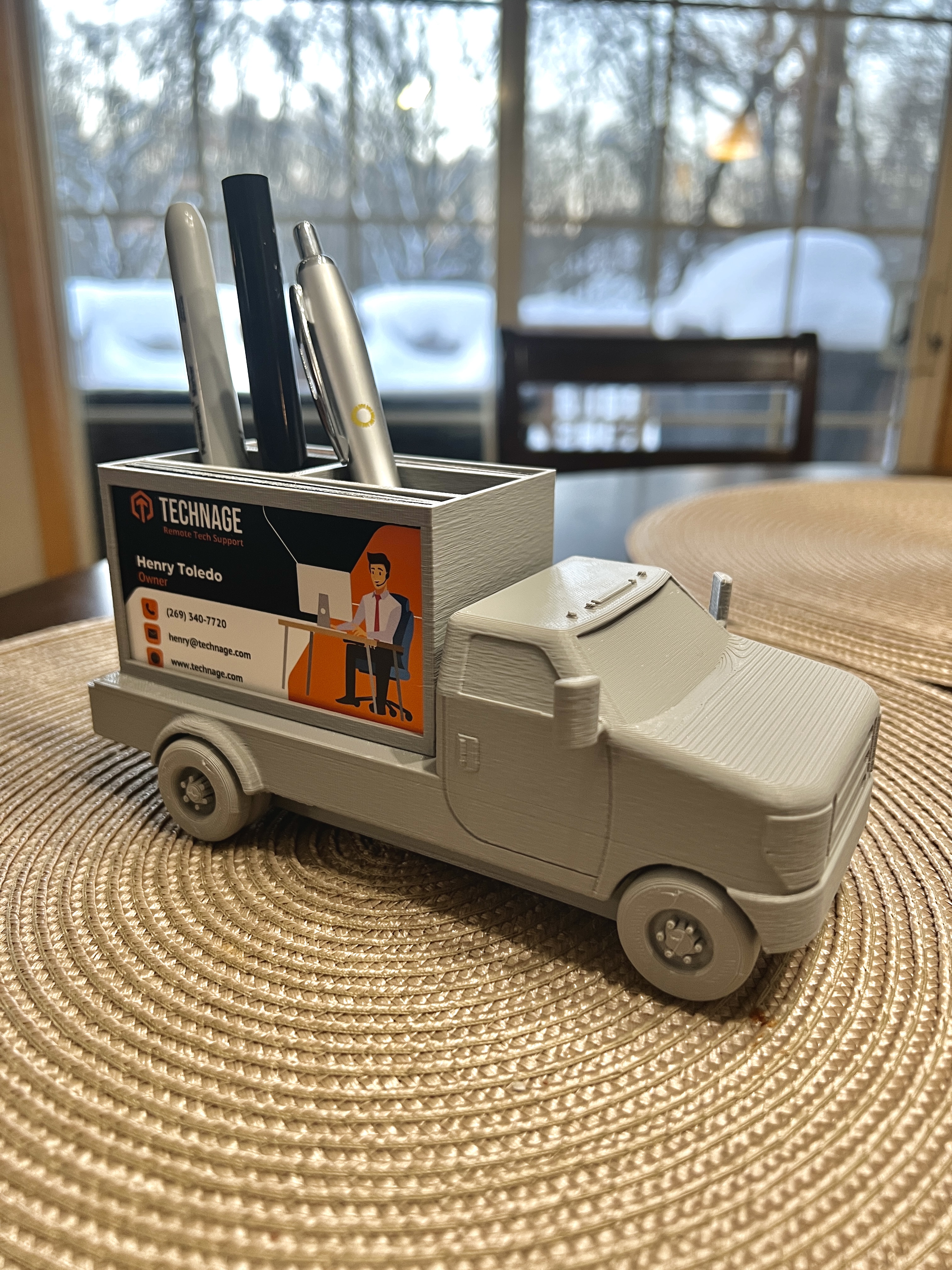 Delivery Truck Business Card Holder (Bonus: Pencil Holder Container!)