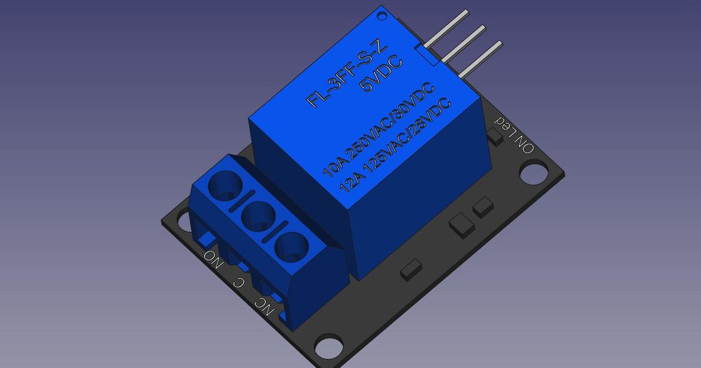 Power Relay Module Board 3D model by Lebois Download free STL model