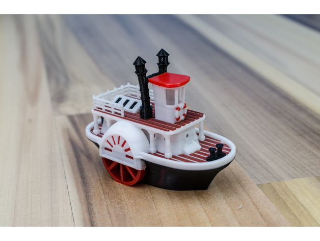 Old paddle-wheel steam boat with display stand (visual benchy) by ...