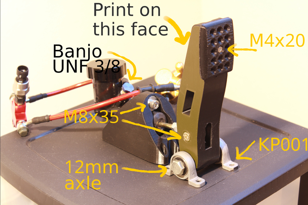 SRT hydraulic Brake pedal P1 Sim racing v5.1 by Lebois Download free