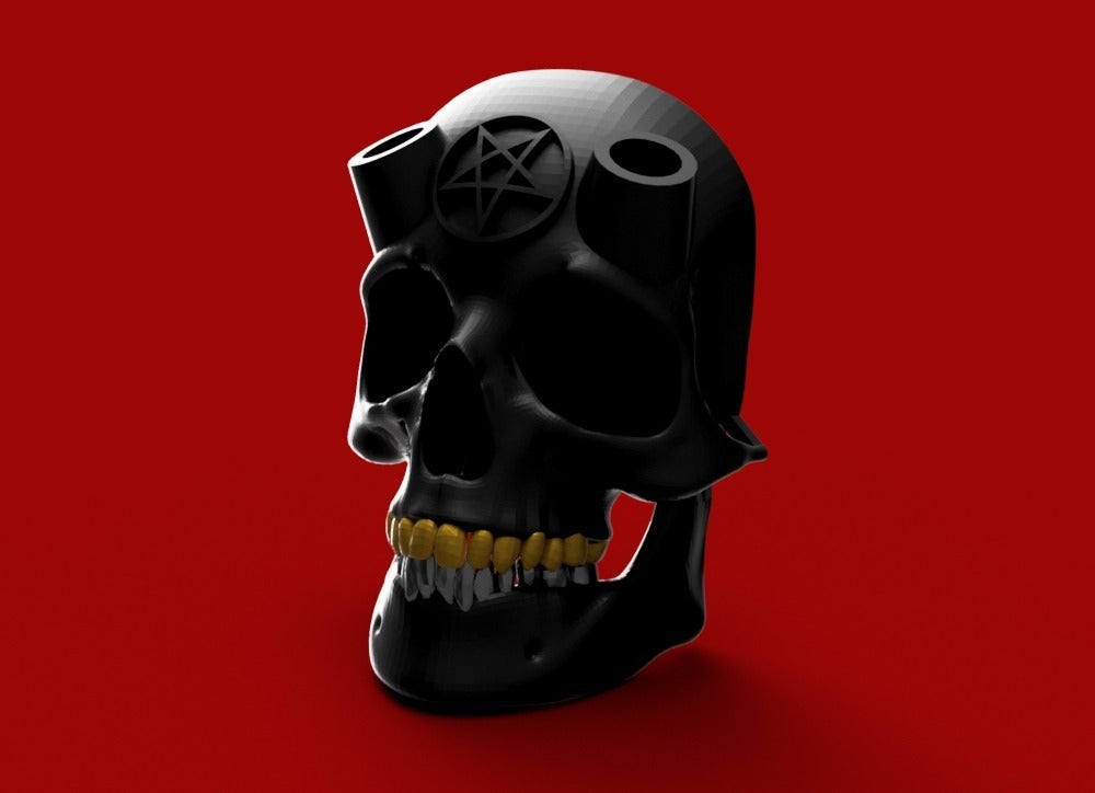 Demon Skull - with cut horns - Fridge Magnet