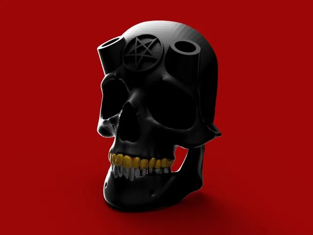 Demon Skull - with cut horns - Fridge Magnet