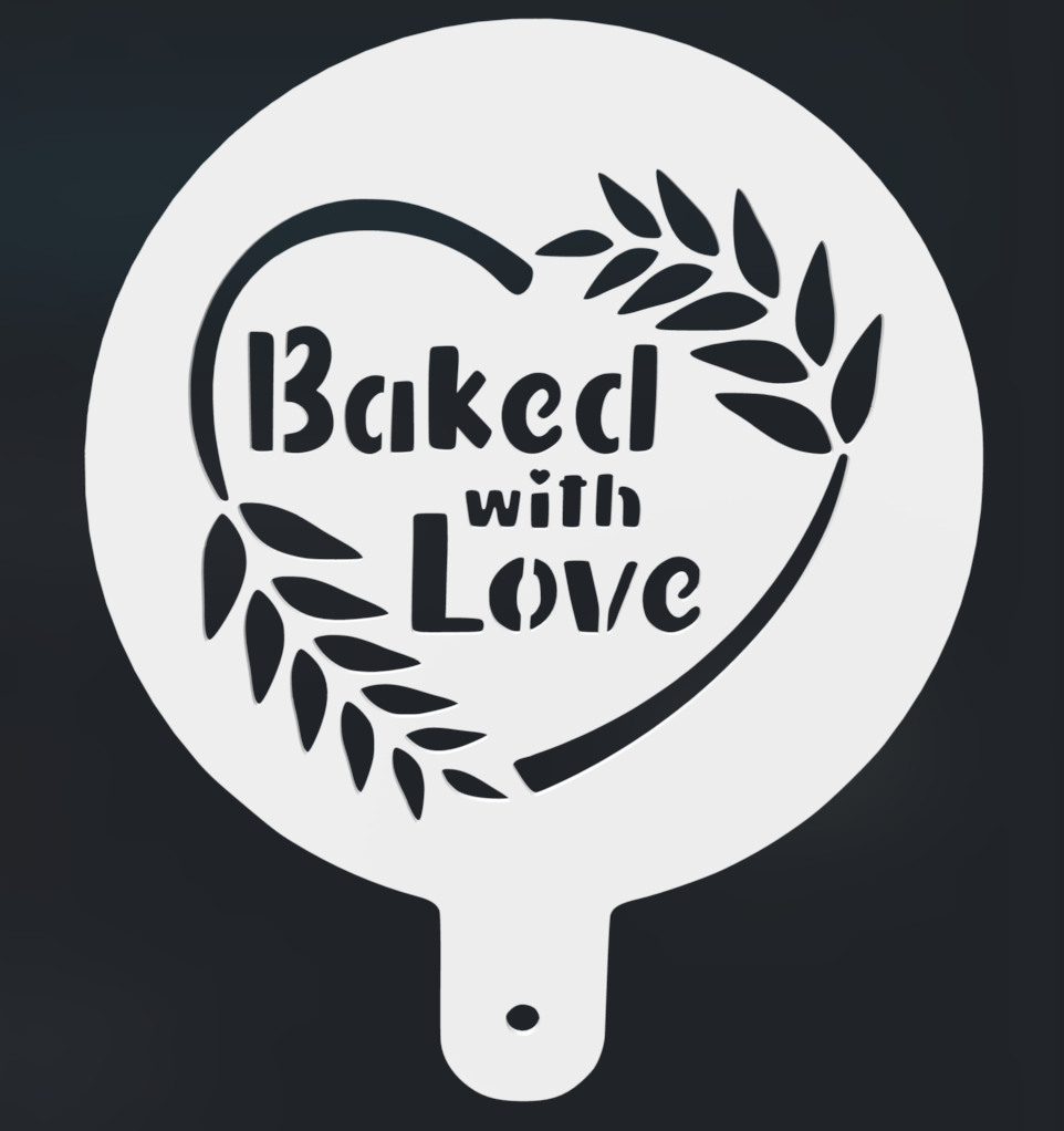 Mehlschablone Baked with Love / Flour Stencil Baked with Love