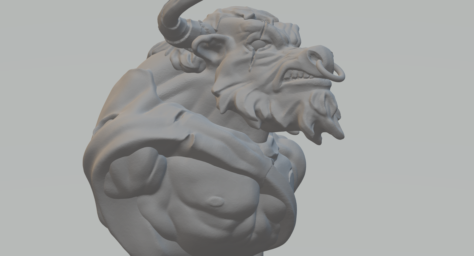 High-Precision Minotaur Bust Model