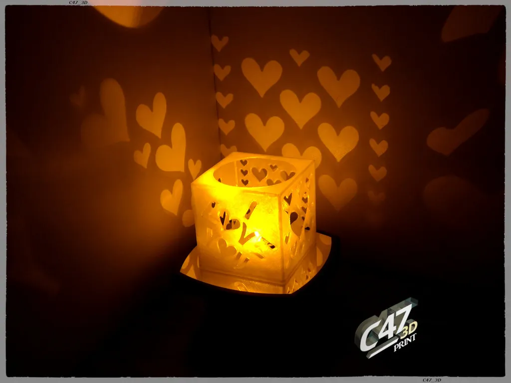 3D file Heart cube candle 💜・3D printable model to download・Cults