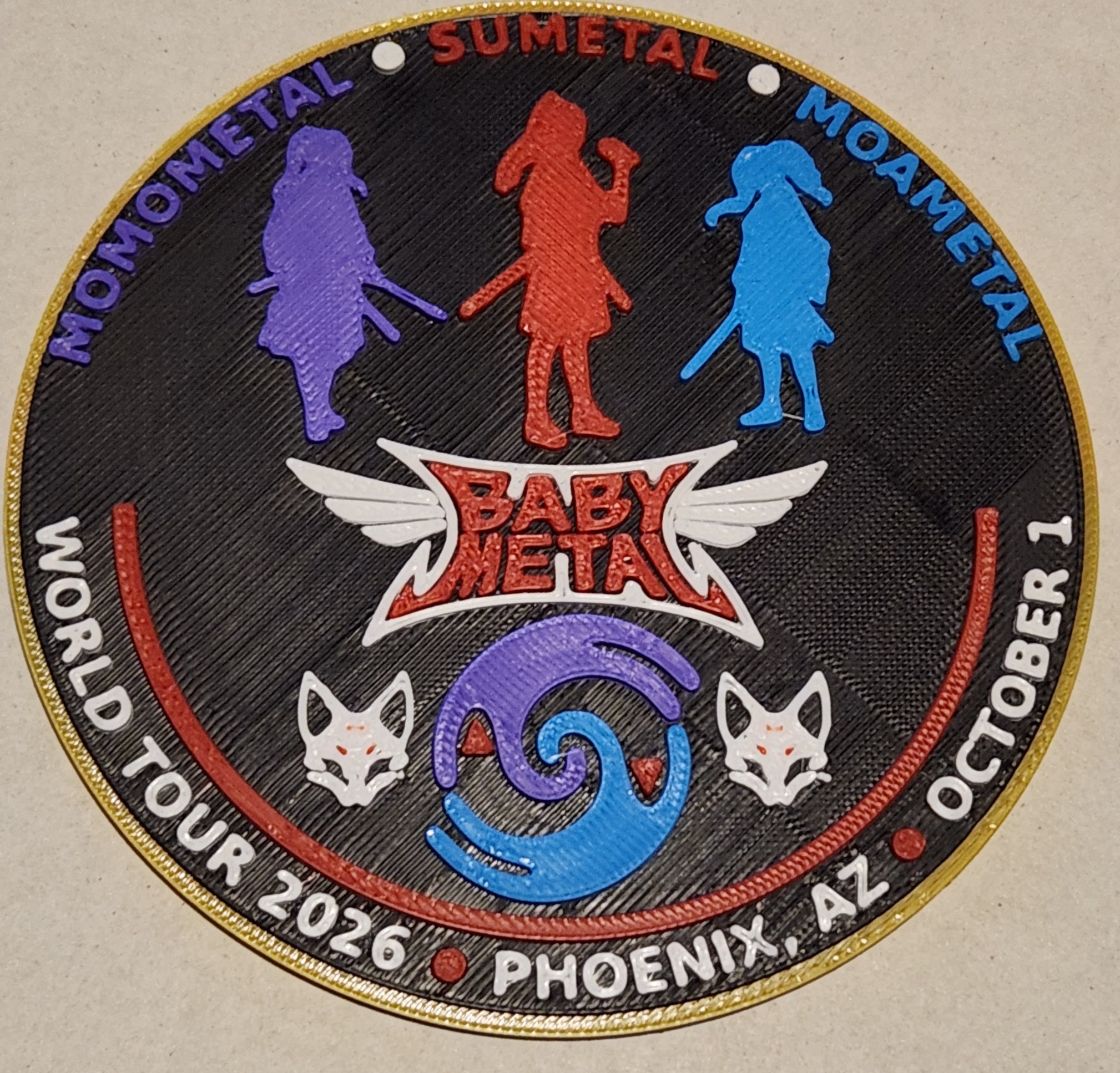 BABYMETAL 2026 World Tour Coaster / Oversized Coin - Arizona Event
