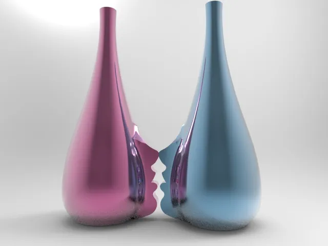 Kissing rose vase