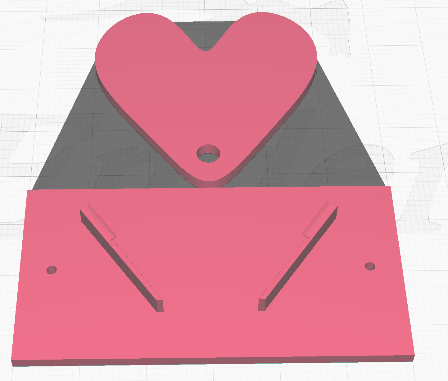 Heart shaped keychain with holder