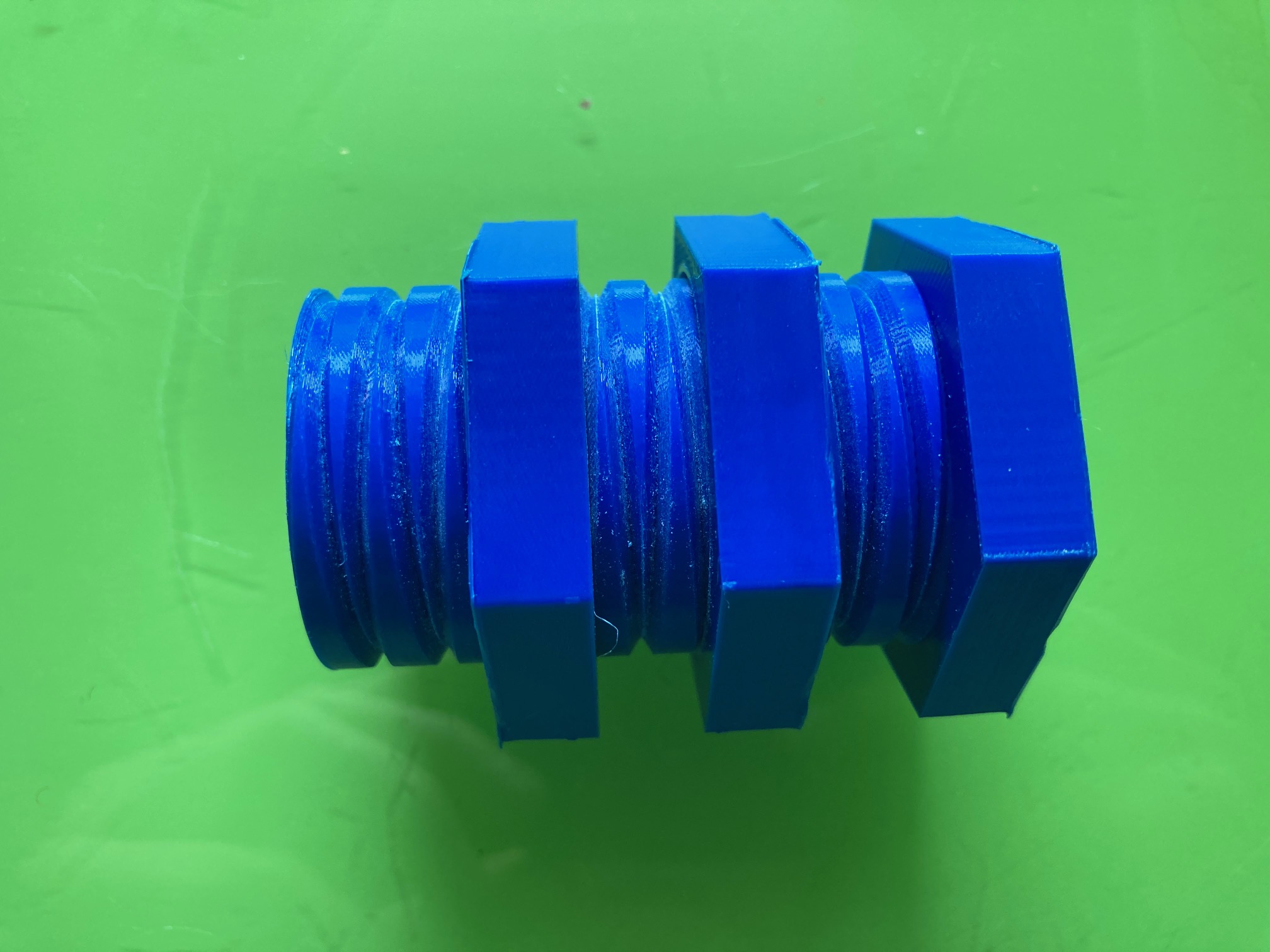 Dual threaded bolt and nut toy