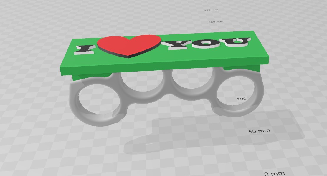 Brass knuckles "I LOVE YOU"